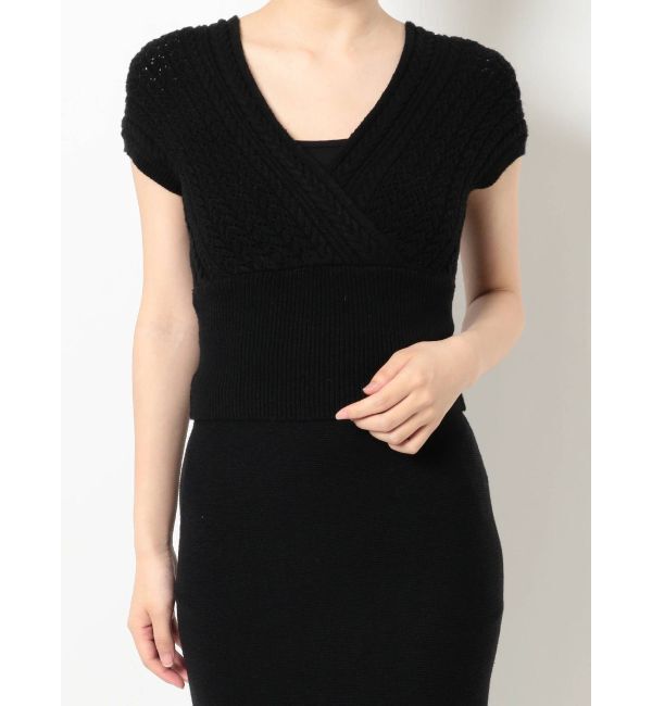 RESEXXY「ケーブルカシュクールニットトップス【セットアップ着用可能】」|ニット・セーター|