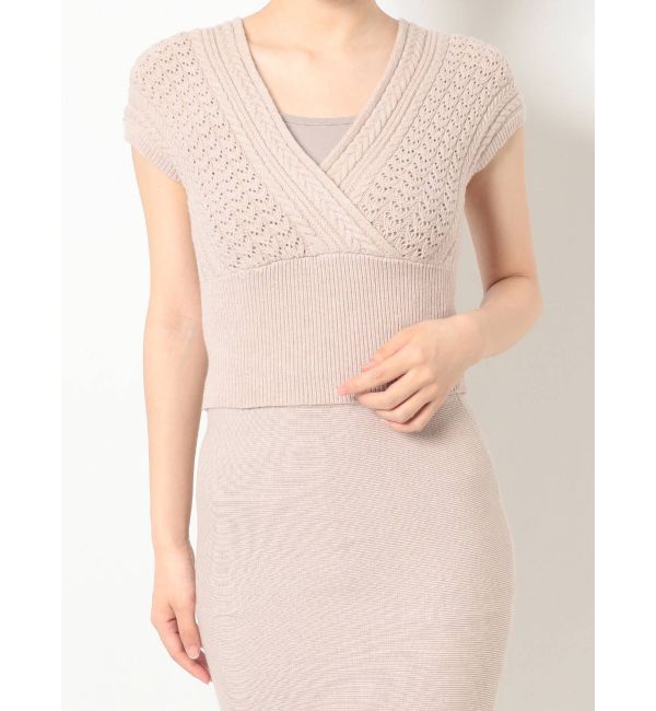 RESEXXY「ケーブルカシュクールニットトップス【セットアップ着用可能】」|ニット・セーター|