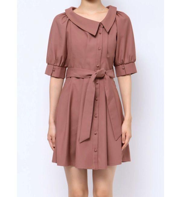 RESEXXY「アシメカラーシャツミニワンピース」|ワンピース|