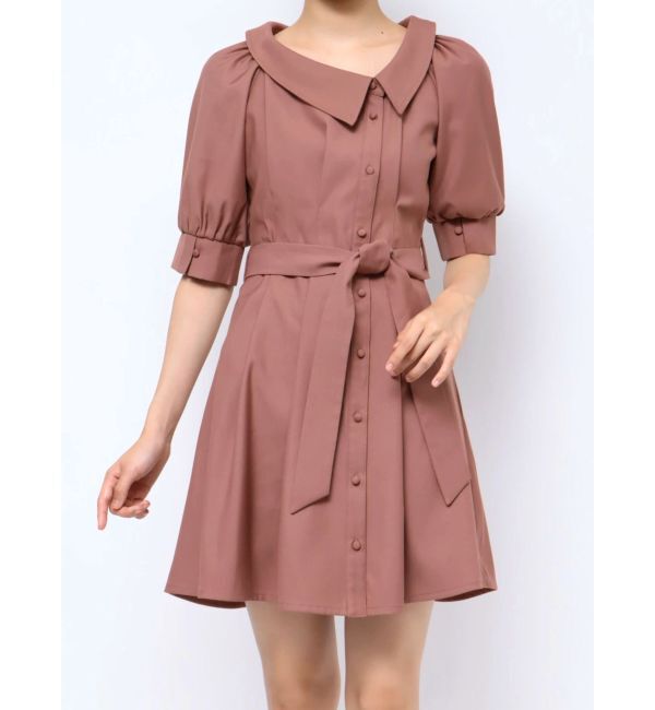 RESEXXY「アシメカラーシャツミニワンピース」|ワンピース|