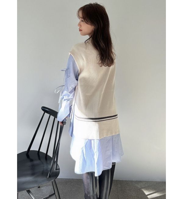 dazzlin「シャツイレフレアミニワンピース」|ワンピース|