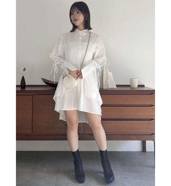 dazzlin「シャツイレフレアミニワンピース」|ワンピース|