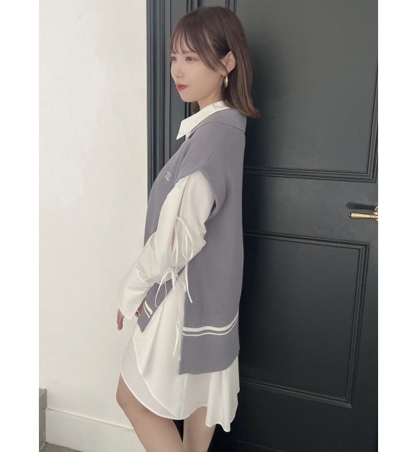 dazzlin「シャツイレフレアミニワンピース」|ワンピース|