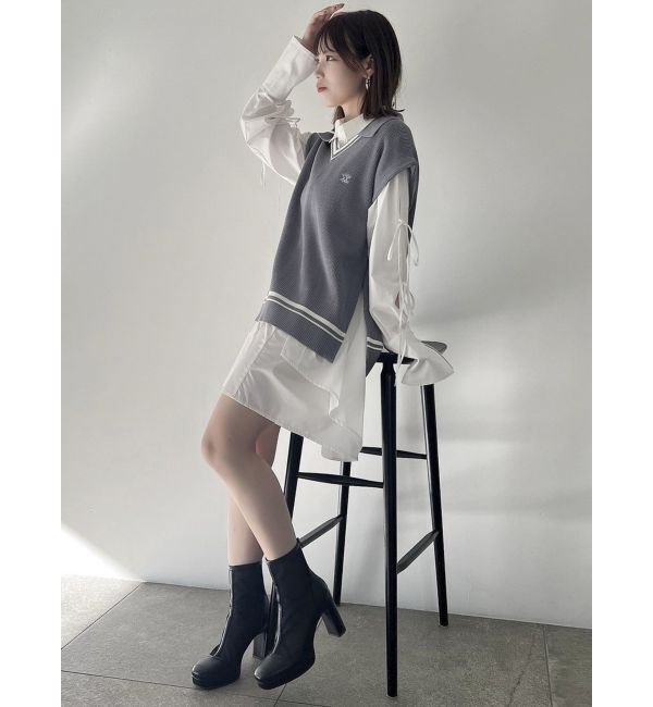 dazzlin「シャツイレフレアミニワンピース」|ワンピース|