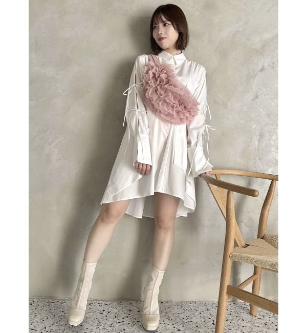 dazzlin「シャツイレフレアミニワンピース」|ワンピース|