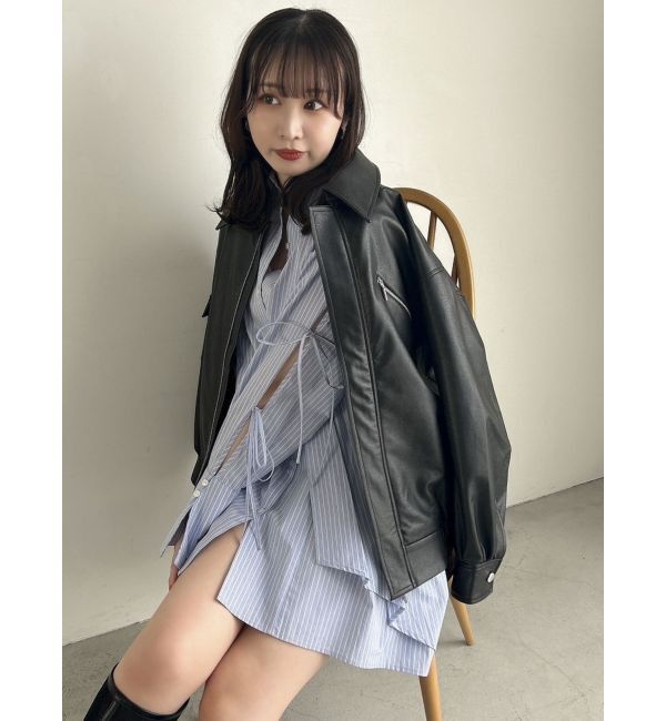 dazzlin「シャツイレフレアミニワンピース」|ワンピース|