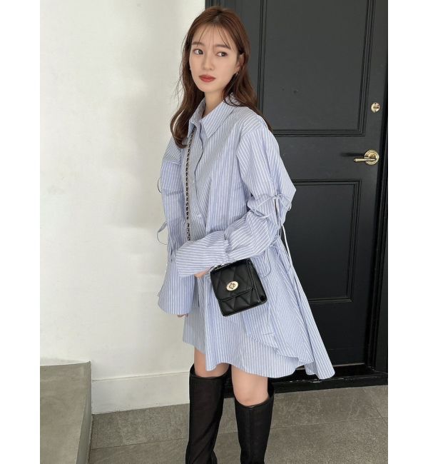 dazzlin「シャツイレフレアミニワンピース」|ワンピース|