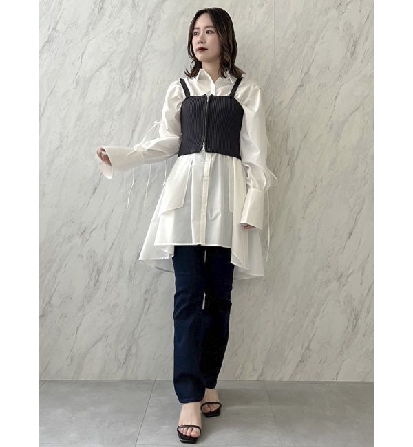 dazzlin「シャツイレフレアミニワンピース」|ワンピース|