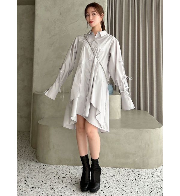 dazzlin「シャツイレフレアミニワンピース」|ワンピース|