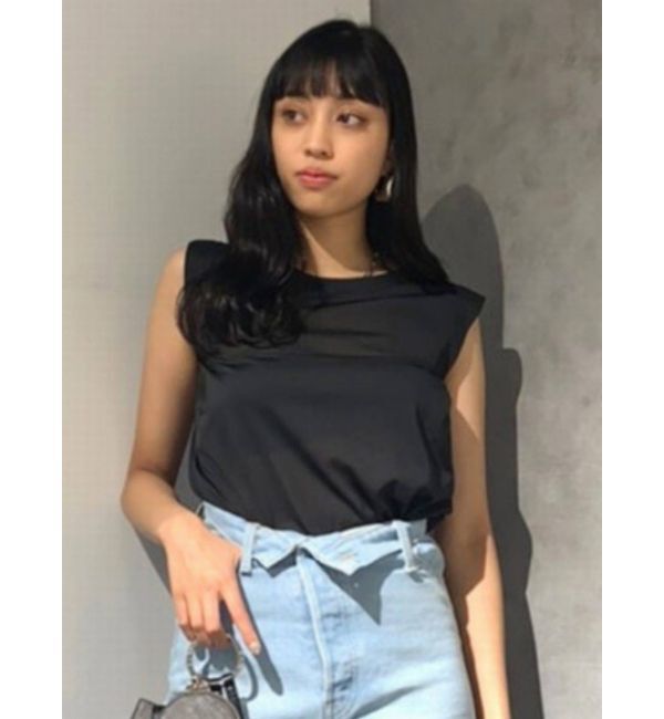 EMODA「ステッチショルダータンクトップ」|Tシャツ・カットソー|ブラック