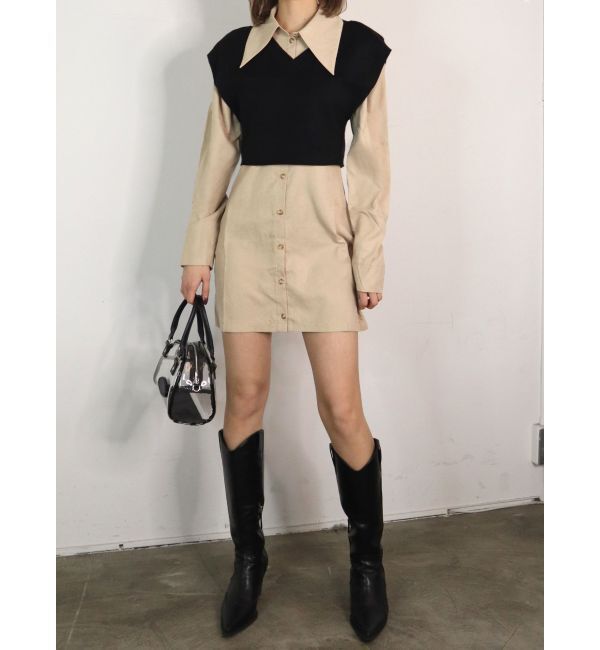 EMODA「ビッグカラーシャツワンピース」|ワンピース|