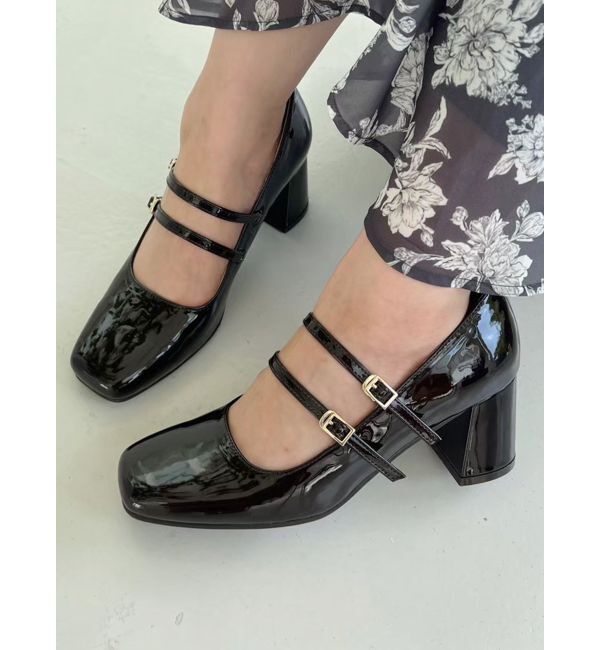 MERCURYDUO「ダブルストラップパンプス」|その他|ダークブラウン