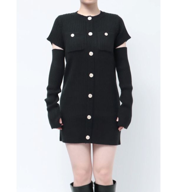 MERCURYDUO「2WAYアームウォーマー付きミニニットワンピース」|ワンピース|