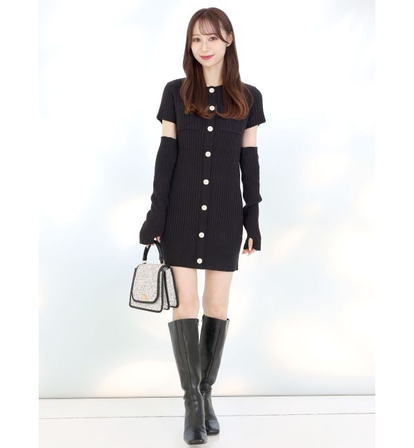 MERCURYDUO「2WAYアームウォーマー付きミニニットワンピース」|ワンピース|