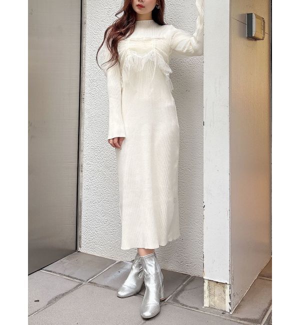 MERCURYDUO「シャーリングビスチェニットワンピース」|ワンピース|