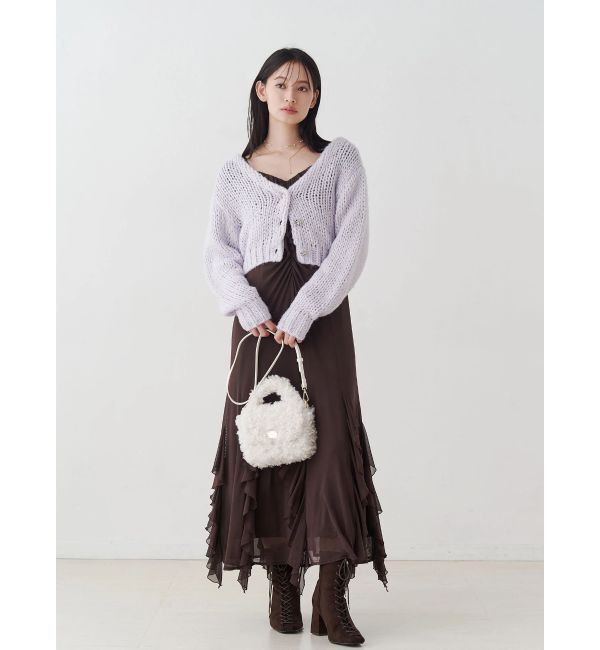 MERCURYDUO「ローゲージデザインボタンカーディガン」|カーディガン|