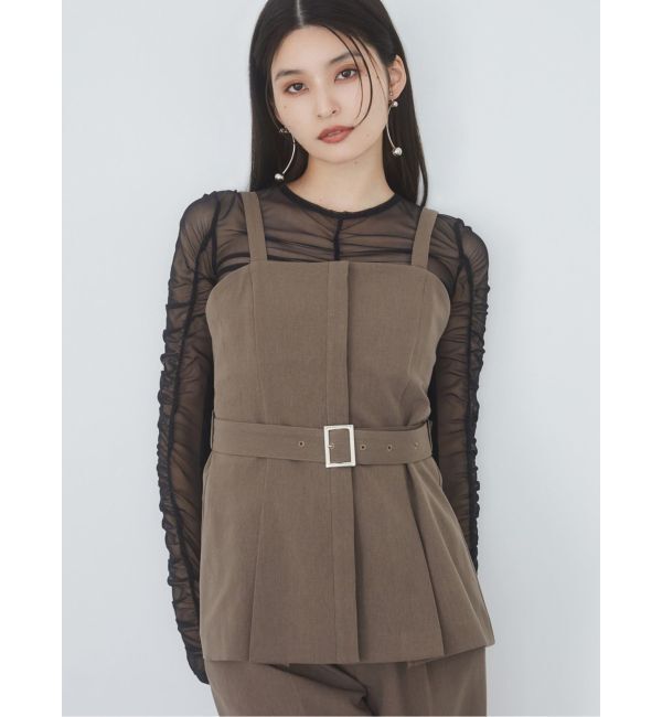 MURUA「フライフロントペプラムビスチェ【セットアップ着用可】」|シャツ・ブラウス|モカ