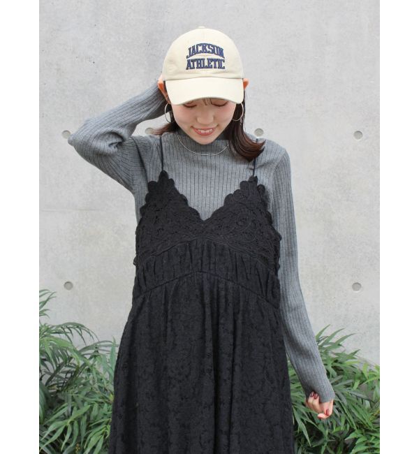 Ungrid「バテン起毛レースキャミワンピース」|ワンピース|