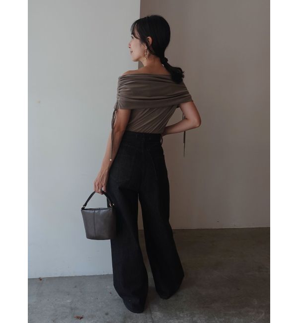 LAGUNAMOON「ライトベロアオフショルトップス」|Tシャツ・カットソー|