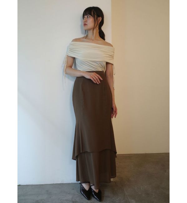 LAGUNAMOON「ライトベロアオフショルトップス」|Tシャツ・カットソー|