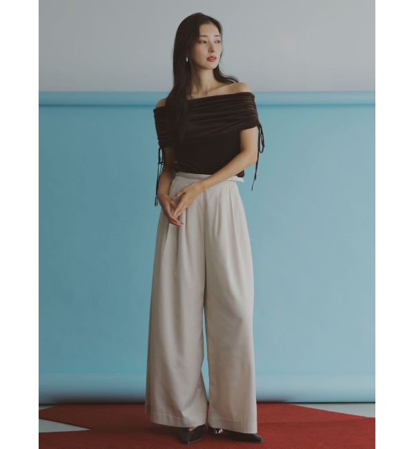 LAGUNAMOON「ライトベロアオフショルトップス」|Tシャツ・カットソー|