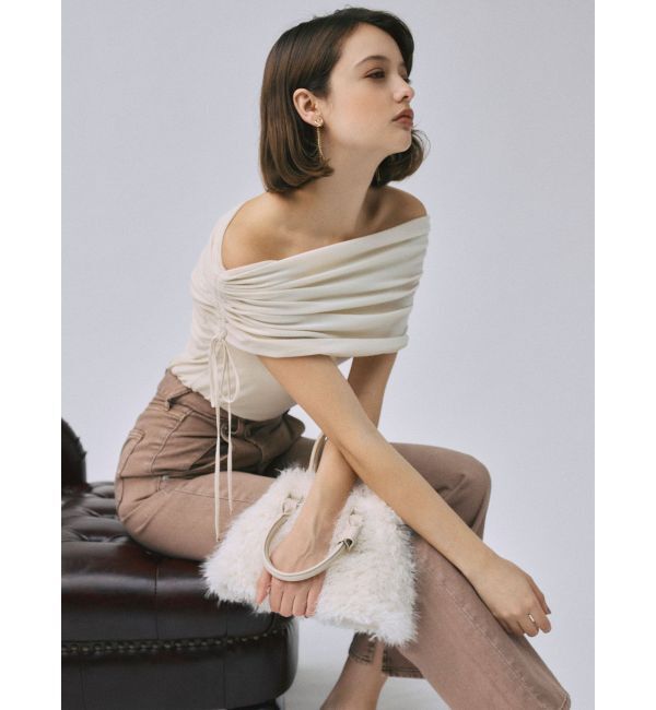 LAGUNAMOON「ライトベロアオフショルトップス」|Tシャツ・カットソー|