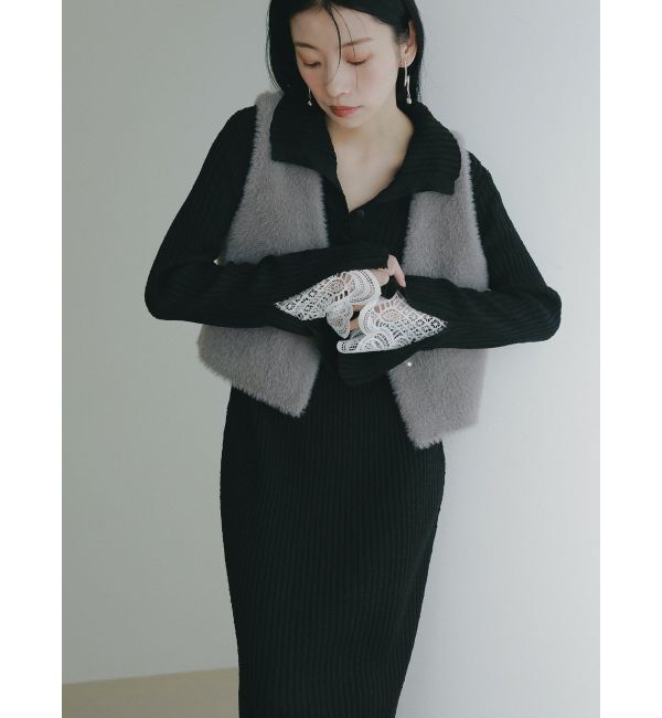 LAGUNAMOON「ミニシャギーニットベスト」|ベスト・ジレ|