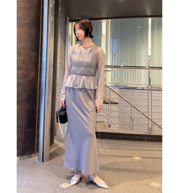 LAGUNAMOON「LADYシフォンペプラムドレス」|ドレス|