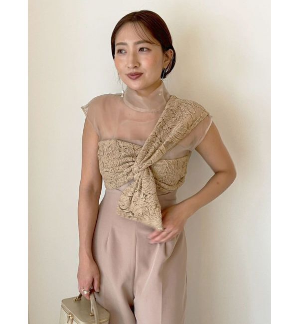 LAGUNAMOON「LADYエンブロイダリーツイストパンツドレス」|ドレス|