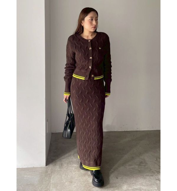 LAGUNAMOON「【POLO BCSコラボ】コットンケーブルニットカーディガンスカートセットアップ」|ワンピース|