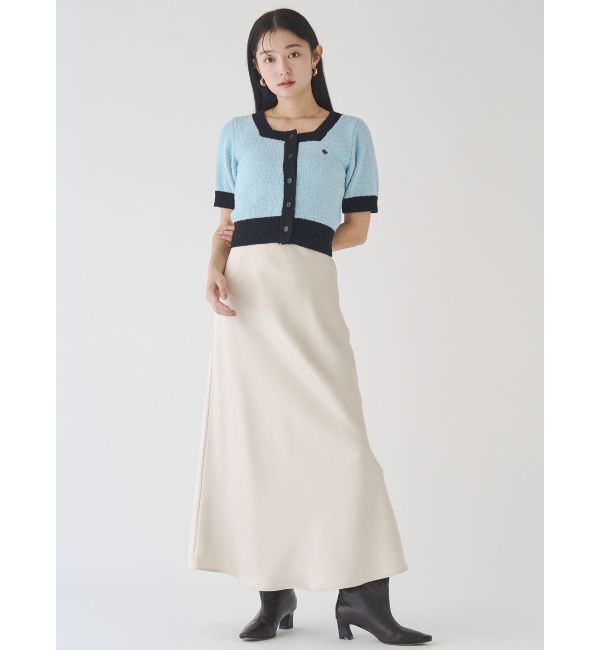 LAGUNAMOON「【POLO BCSコラボ】ブークレヤーンハーフスリーブコンパクトニットカーディガン」|ニット・セーター|