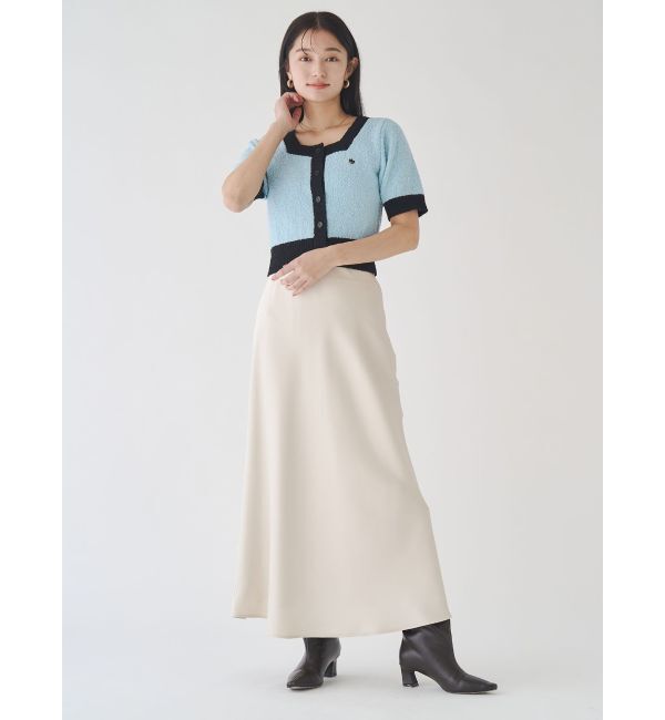 LAGUNAMOON「【POLO BCSコラボ】ブークレヤーンハーフスリーブコンパクトニットカーディガン」|ニット・セーター|