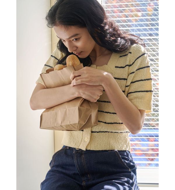 LAGUNAMOON「【POLO BCSコラボ】ブークレヤーンハーフスリーブコンパクトニットカーディガン」|ニット・セーター|