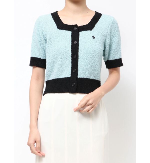 LAGUNAMOON「【POLO BCSコラボ】ブークレヤーンハーフスリーブコンパクトニットカーディガン」|ニット・セーター|