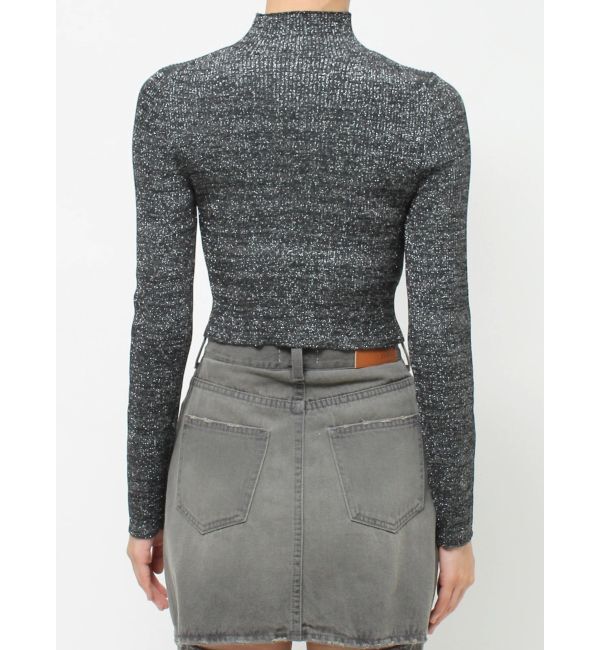 EVRIS「ラメカッティングタートルニットトップス」|ニット・セーター|