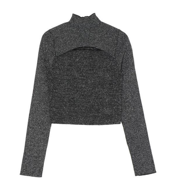 EVRIS「ラメカッティングタートルニットトップス」|ニット・セーター|