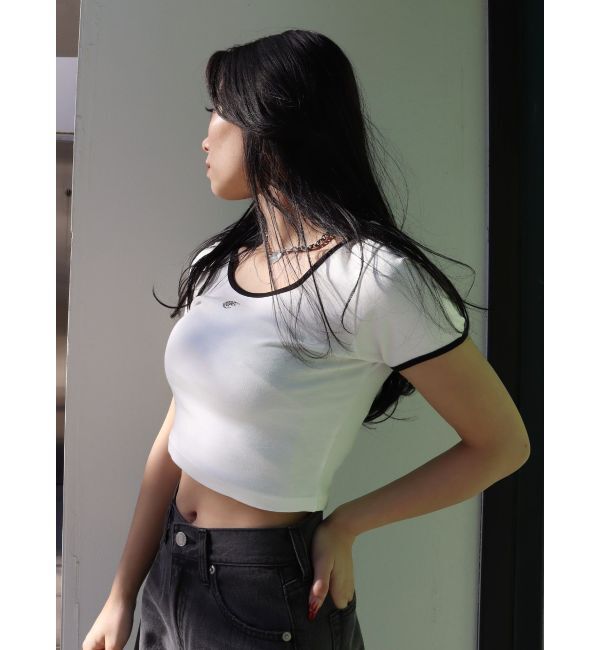 EVRIS「ラインストーンリンガーショートTシャツ」|Tシャツ・カットソー|