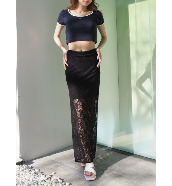 EVRIS「ラインストーンリンガーショートTシャツ」|Tシャツ・カットソー|