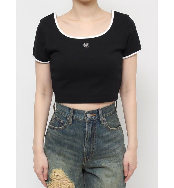 EVRIS「ラインストーンリンガーショートTシャツ」|Tシャツ・カットソー|