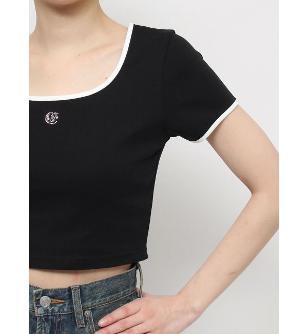 EVRIS「ラインストーンリンガーショートTシャツ」|Tシャツ・カットソー|