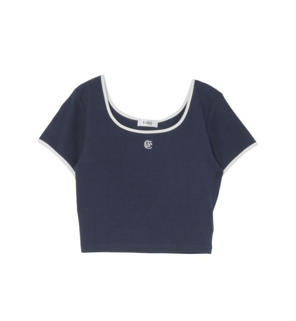 EVRIS「ラインストーンリンガーショートTシャツ」|Tシャツ・カットソー|