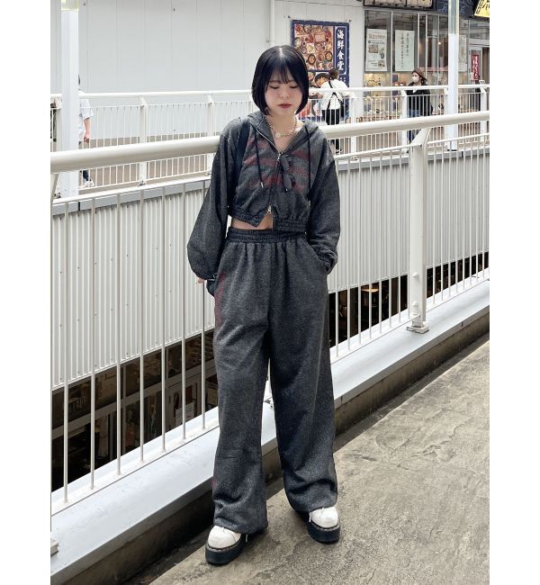 jouetie「ラメクロップドZIPフーディー」|パーカー|