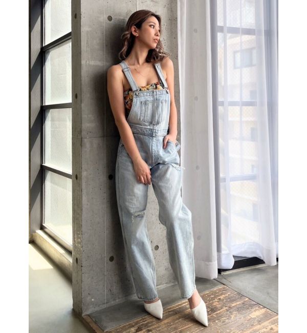 GYDA「ダメージLOOSE デニムサロペット」|オールインワン|