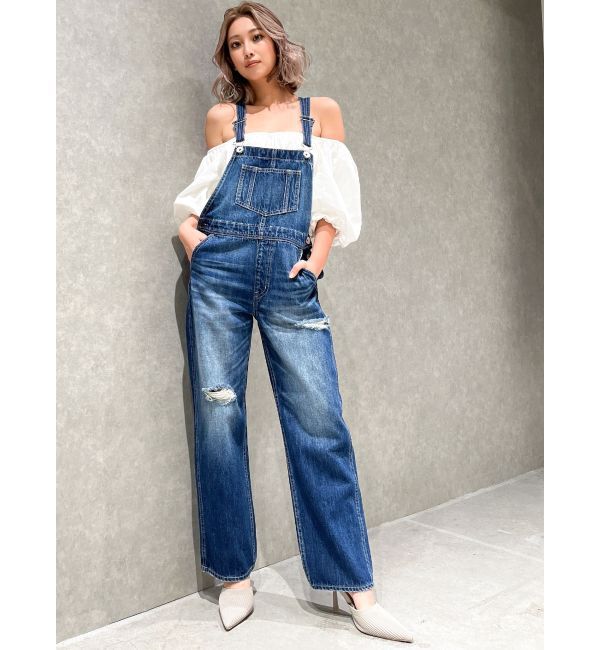 GYDA「ダメージLOOSE デニムサロペット」|オールインワン|