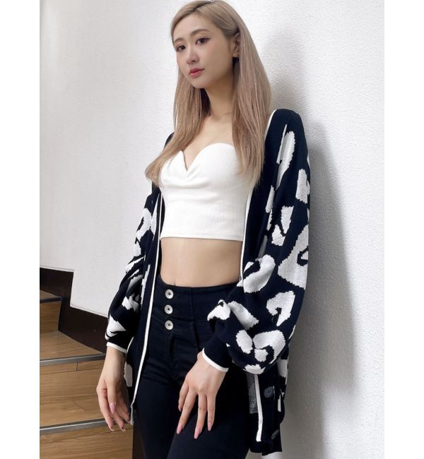 GYDA「Gレオパードハイゲージニットカーディガン」|カーディガン|