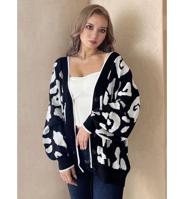 GYDA「Gレオパードハイゲージニットカーディガン」|カーディガン|