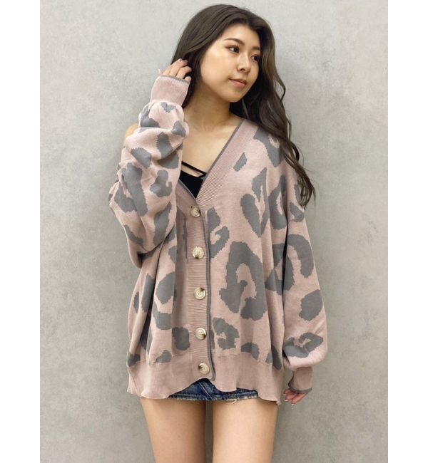 GYDA「Gレオパードハイゲージニットカーディガン」|カーディガン|