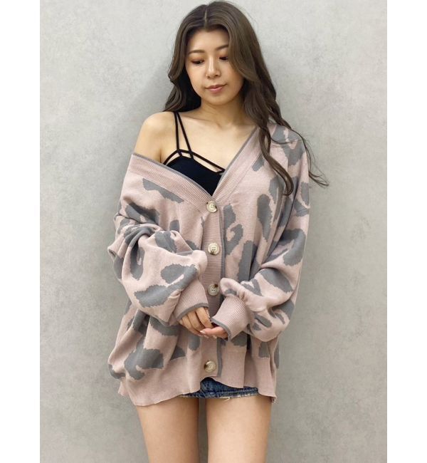 GYDA「Gレオパードハイゲージニットカーディガン」|カーディガン|