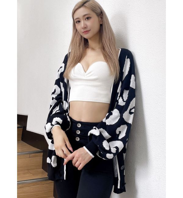 GYDA「Gレオパードハイゲージニットカーディガン」|カーディガン|