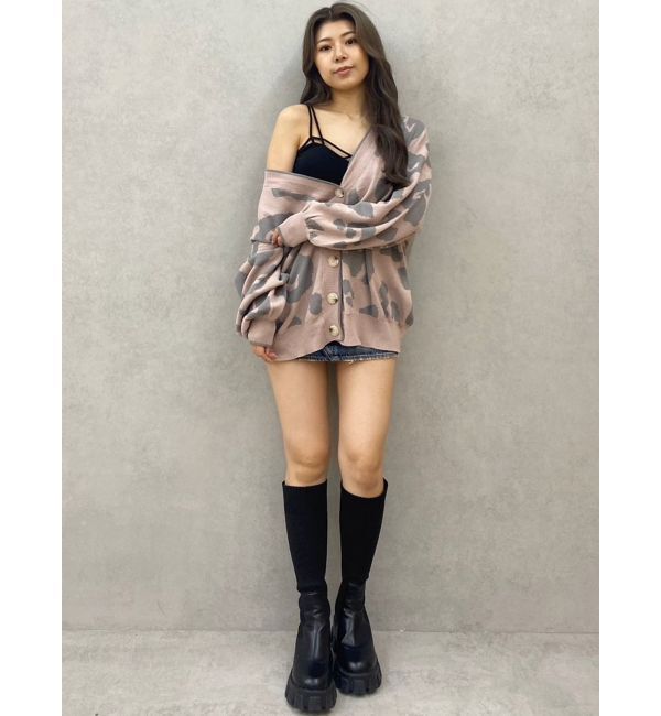 GYDA「Gレオパードハイゲージニットカーディガン」|カーディガン|